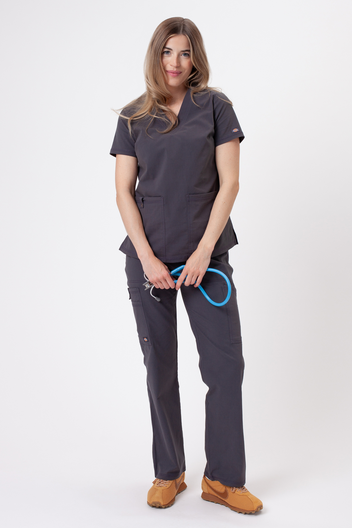 Dámska lekárska súprava Dickies Forge V-neck šedá-1