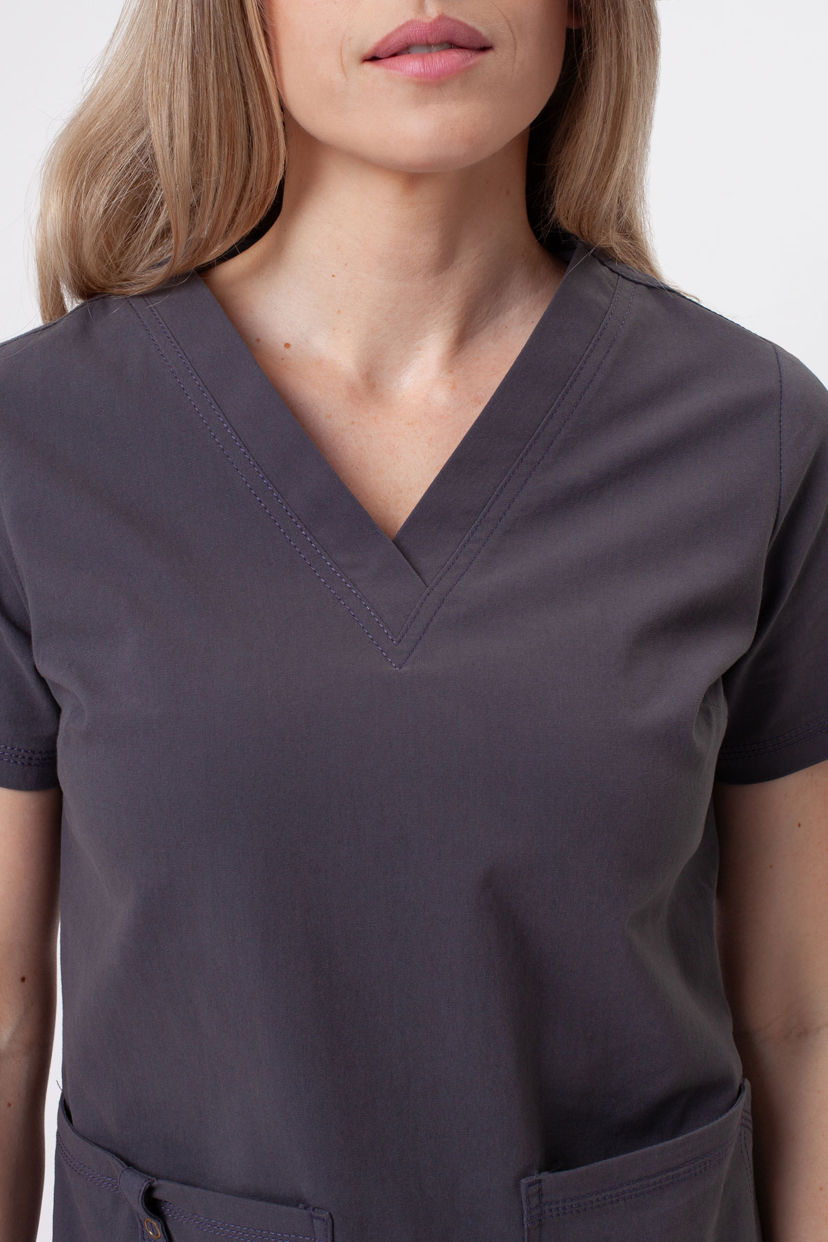 Dámska lekárska blúza Dickies Forge V-neck šedá-3