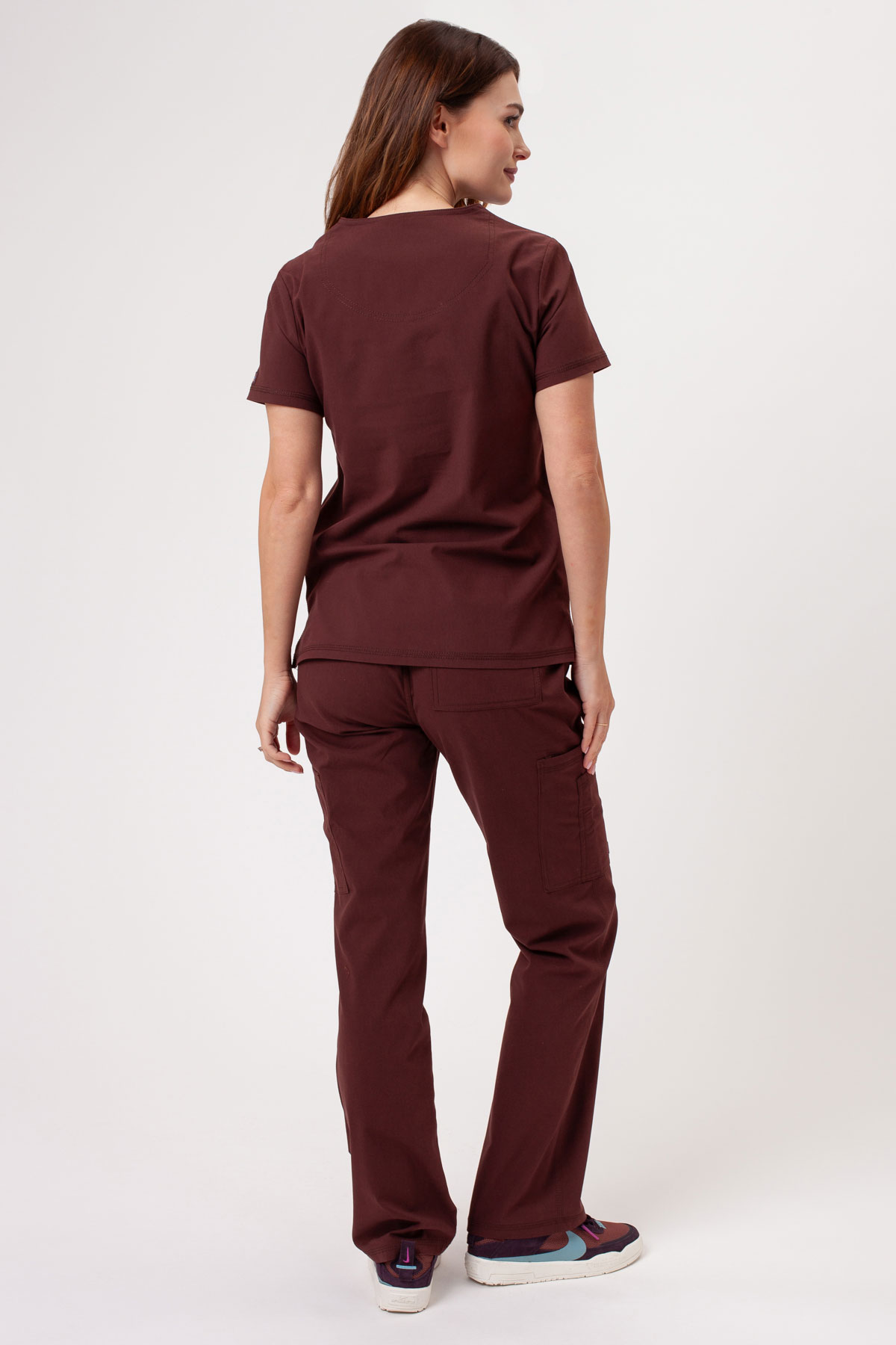 Dámska lekárska blúza Dickies Forge V-neck hnedá-6