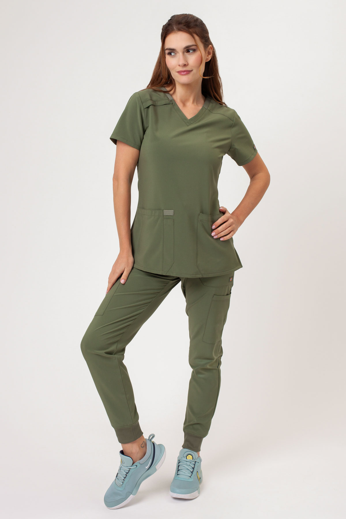 Dámske lekárske nohavice Dickies EDS Essentials Mid Rise Jogger olivkové-6