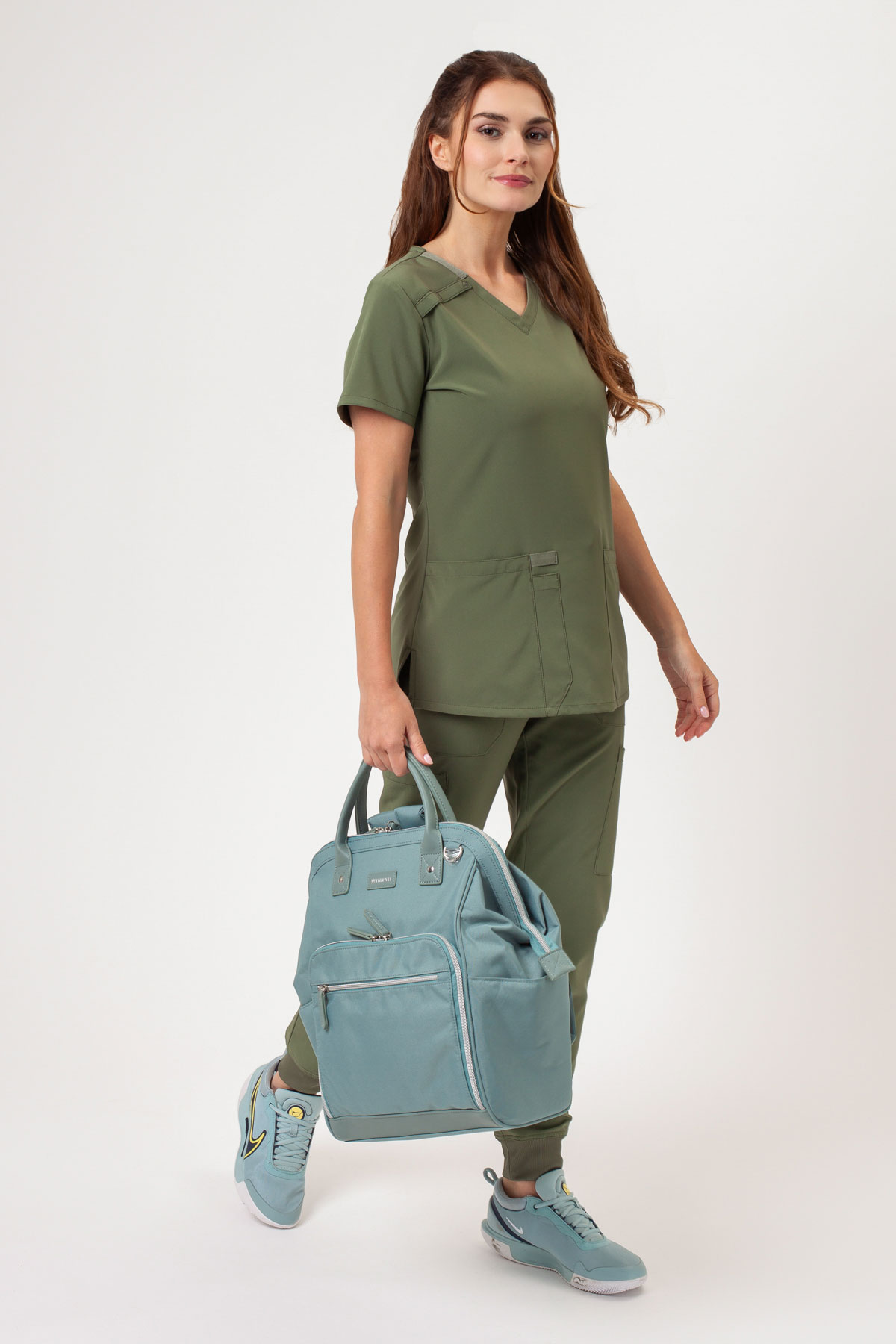Dámska lekárska blúza Dickies EDS Essentials V-Neck olivková-1