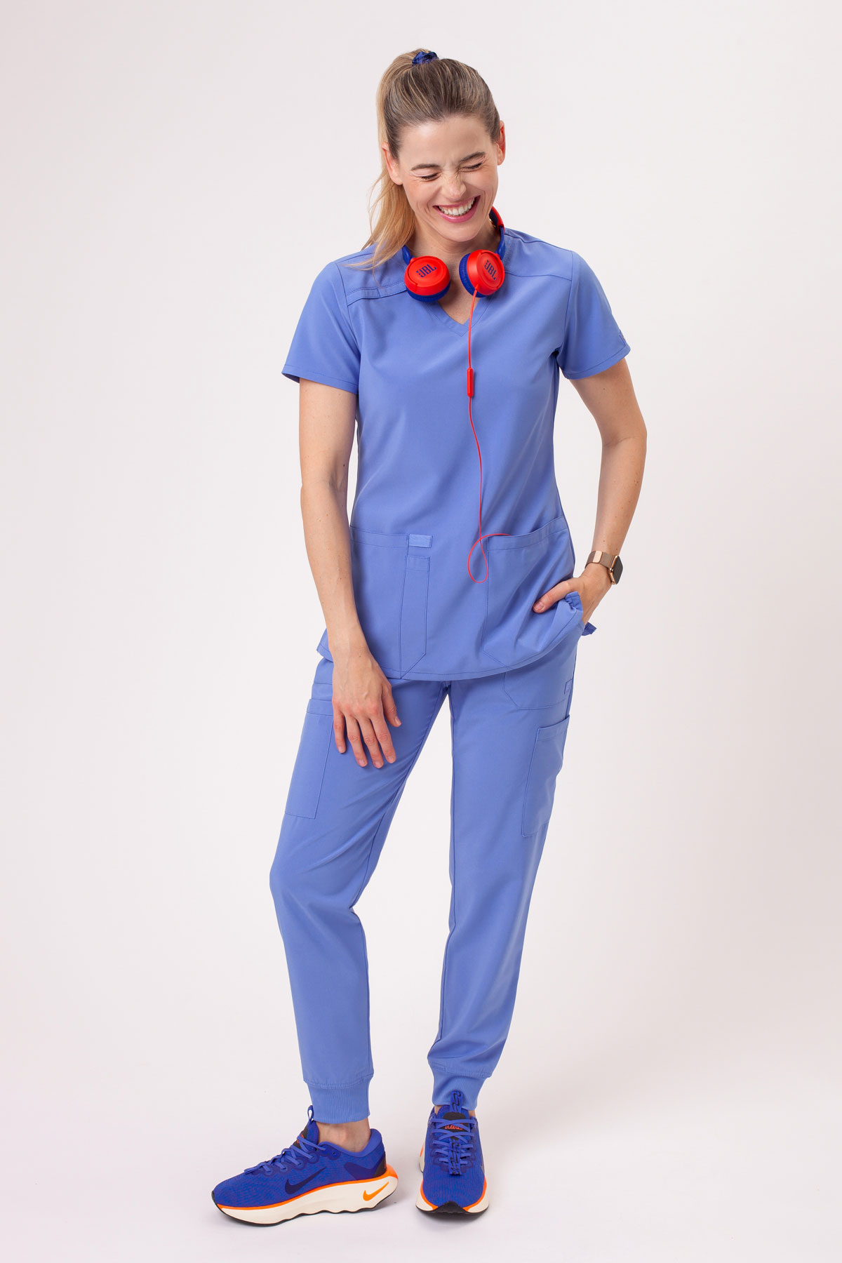 Dámska lekárska blúza Dickies EDS Essentials V-Neck klasicky modrá-6