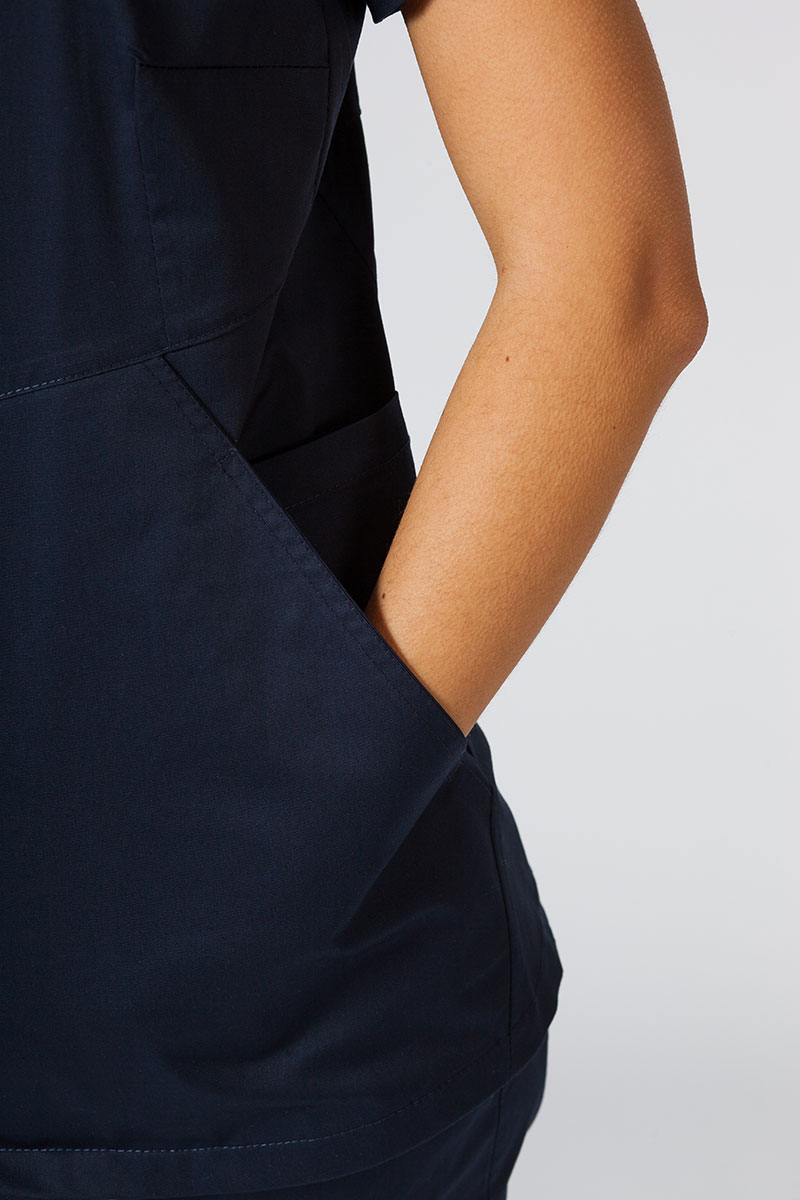 Dámska lekárska blúzka Sunrise Uniforms Kangaroo (elastická), námornícky modrá-3