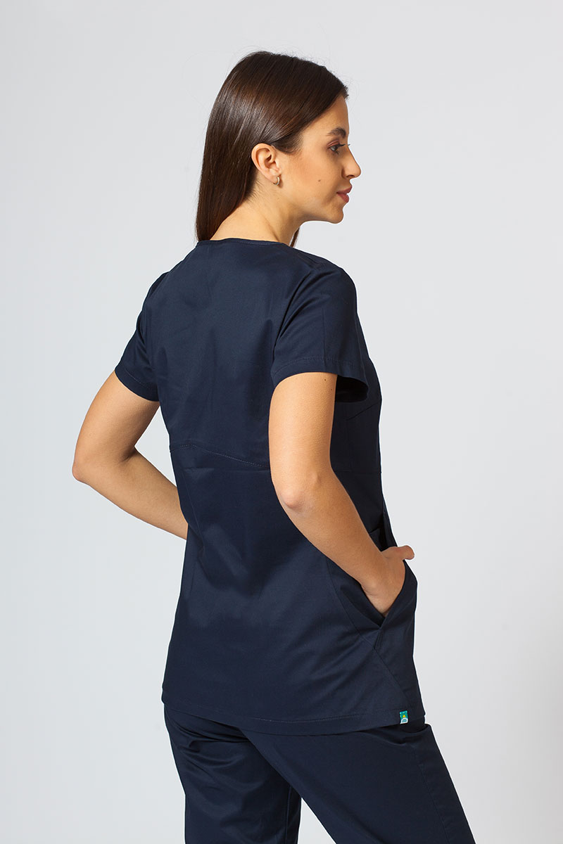 Dámska lekárska blúzka Sunrise Uniforms Kangaroo (elastická), námornícky modrá-1