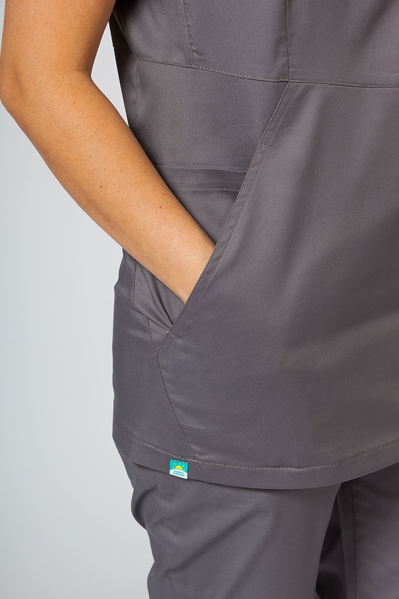 Dámska lekárska blúzka Sunrise Uniforms Kangaroo (elastická), šedá-6