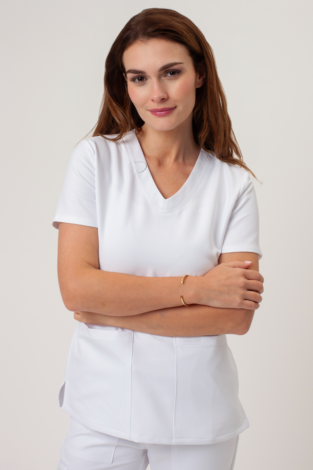 Dámska lekárska blúza Cherokee Ultra V-neck Top biela-1
