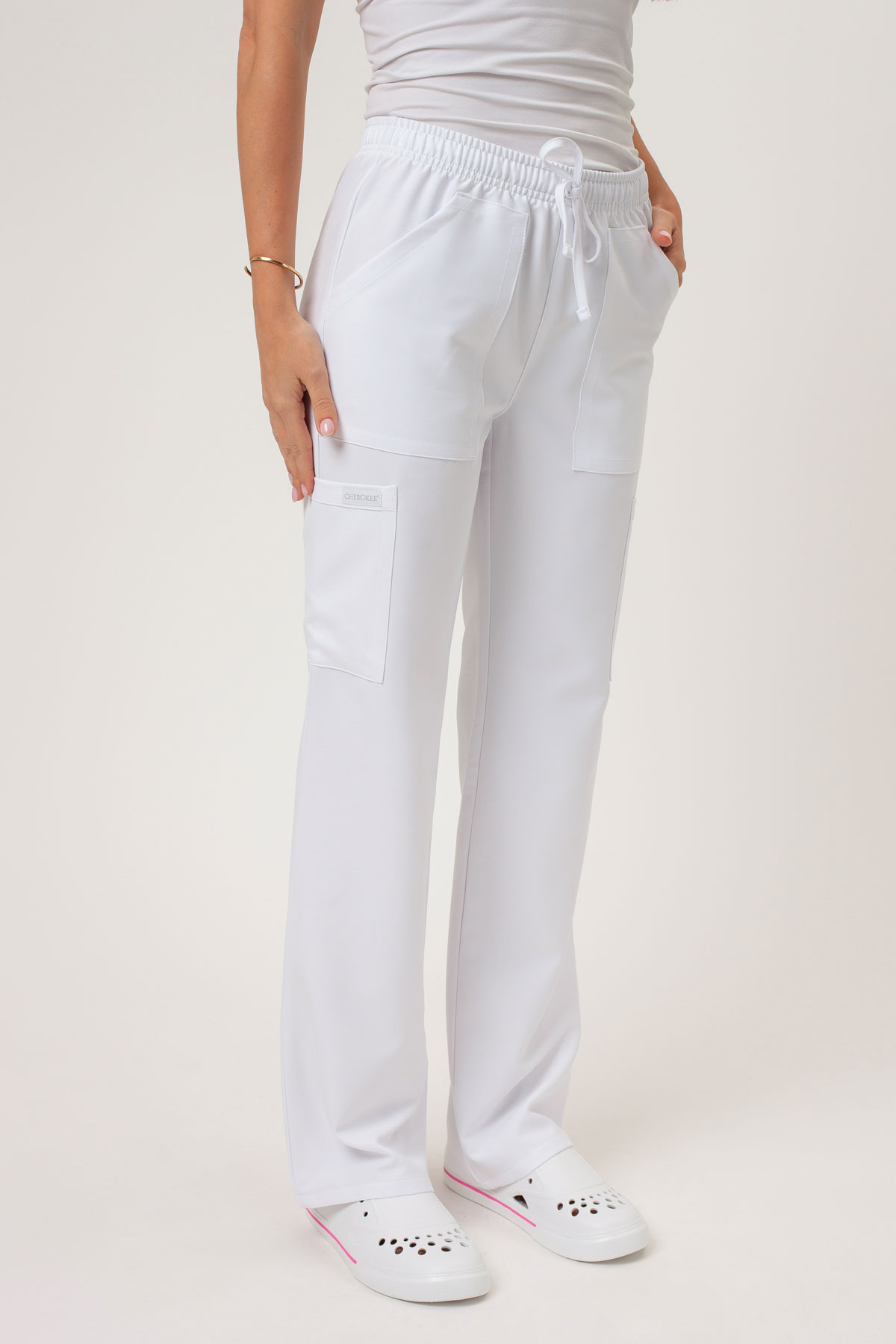 Dámska lekárska súprava Cherokee Ultra V-neck biela-8