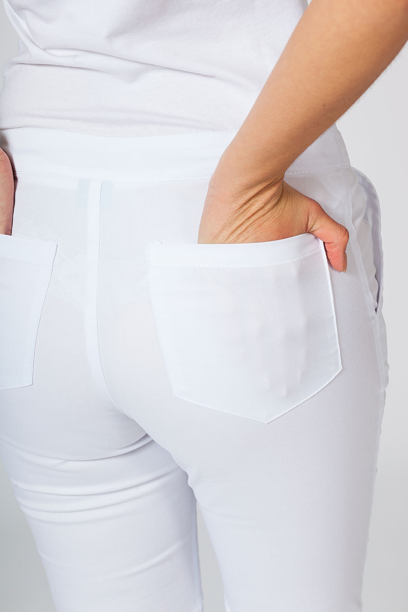 Dámske lekárske nohavice Sunrise Uniforms Slim (elastické) biele-4