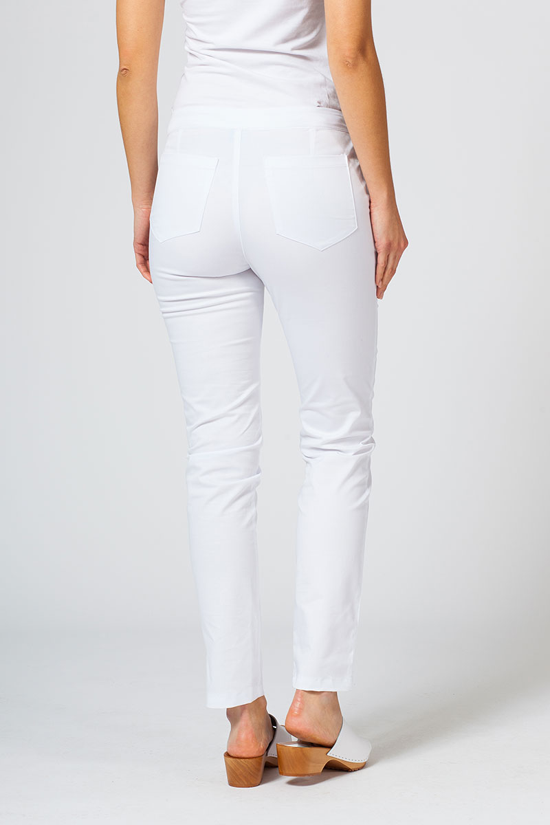 Dámske lekárske nohavice Sunrise Uniforms Slim (elastické) biele-2