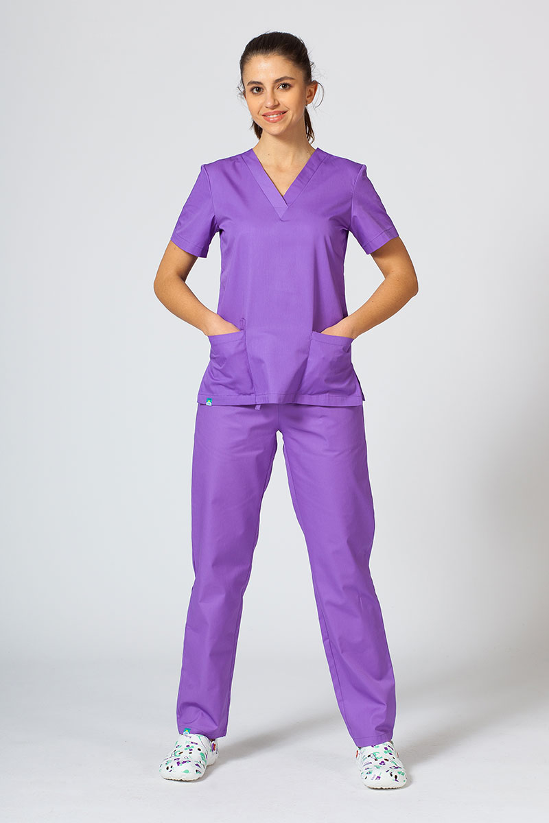 Lekárska dámska blúzka Sunrise Uniforms Basic Light fialová-5