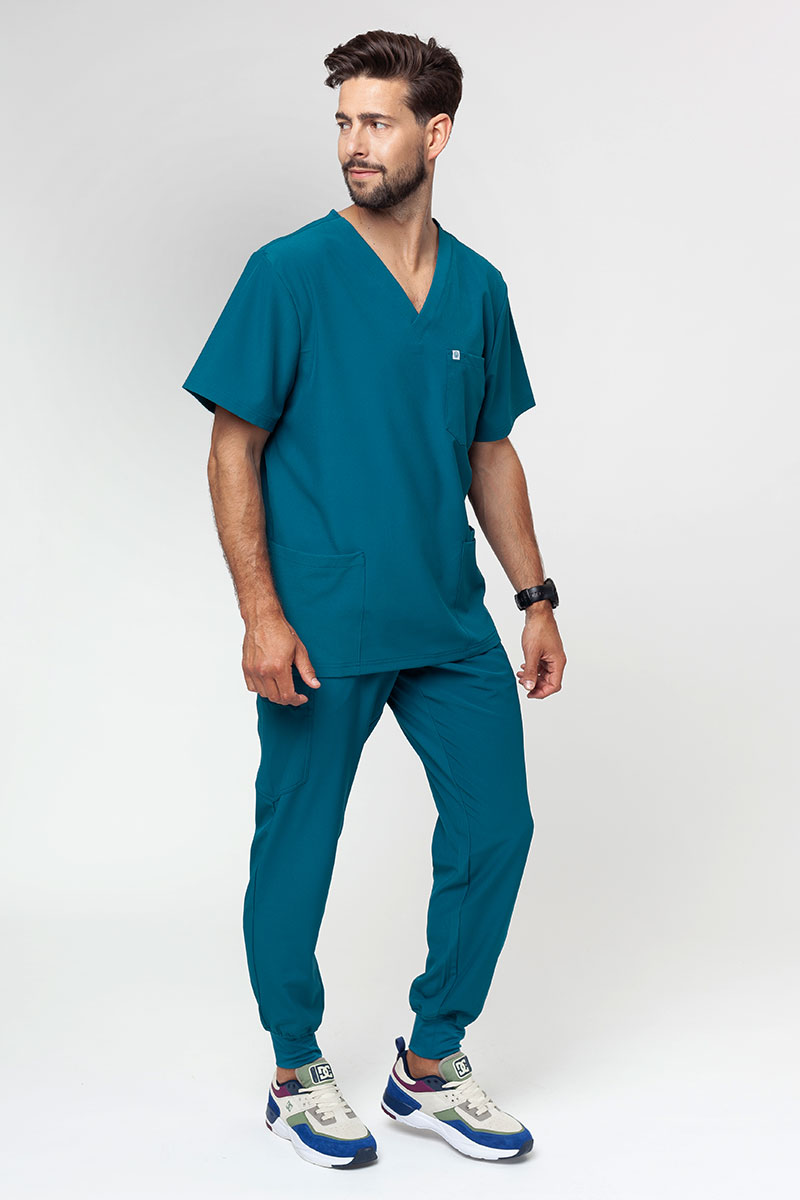 Pánska lekárska blúza Uniforms World 309TS™ karaibsky modrá-6