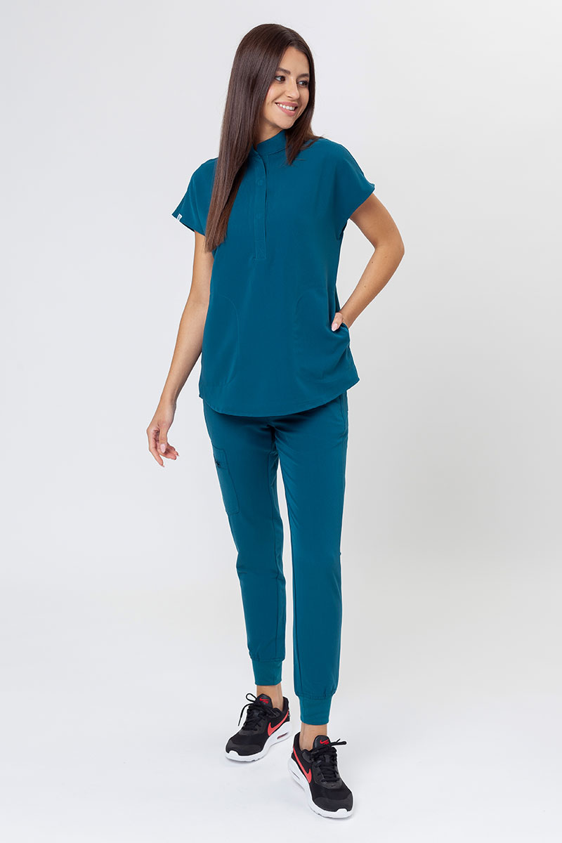 Dámska lekárska blúza Uniforms World 518GTK™ Avant karaibsky modrá-6