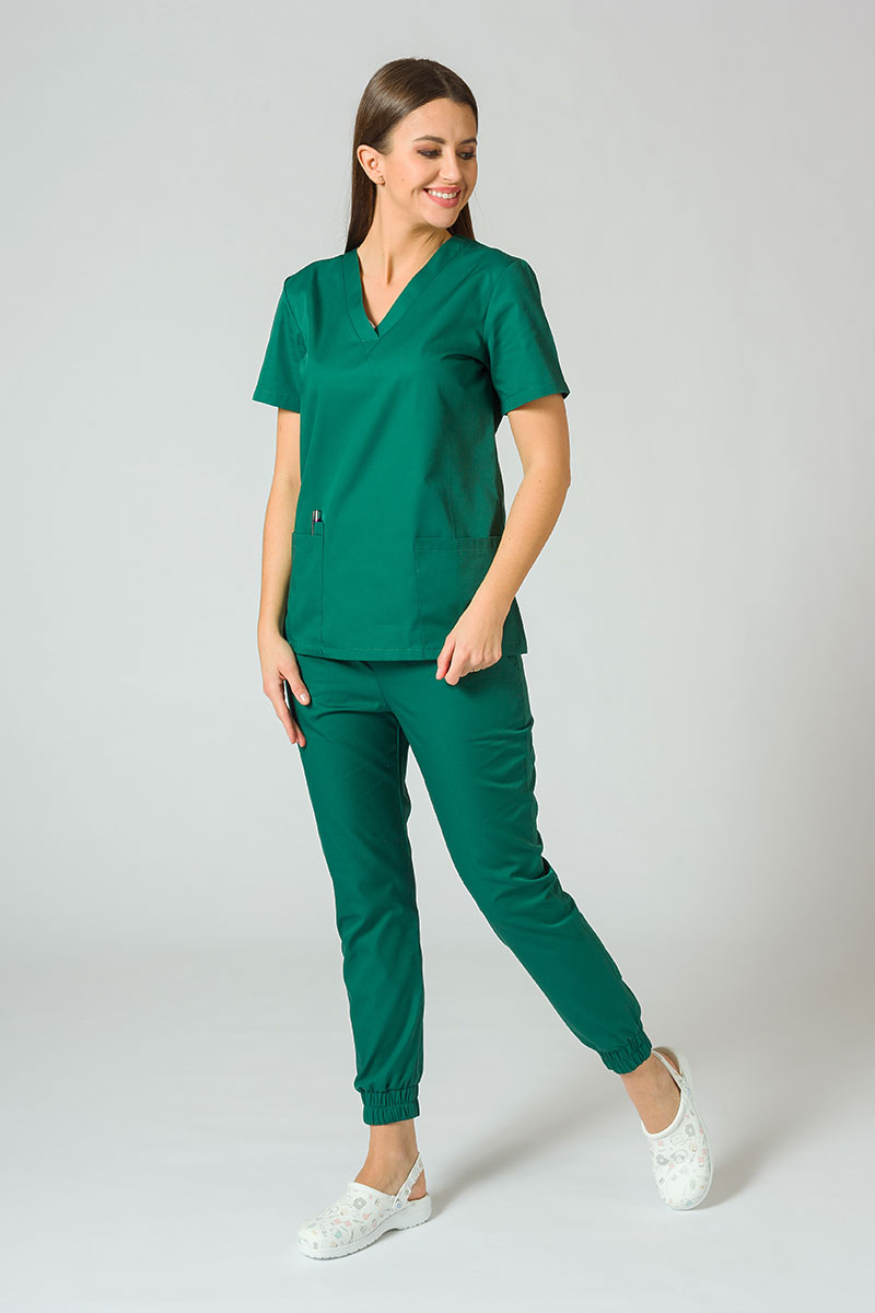 Lekárske nohavice Sunrise Uniforms Easy jogger tmavo zelená-4