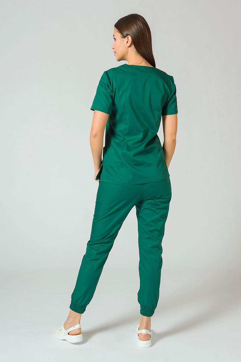 Lekárske nohavice Sunrise Uniforms Easy jogger tmavo zelená-3