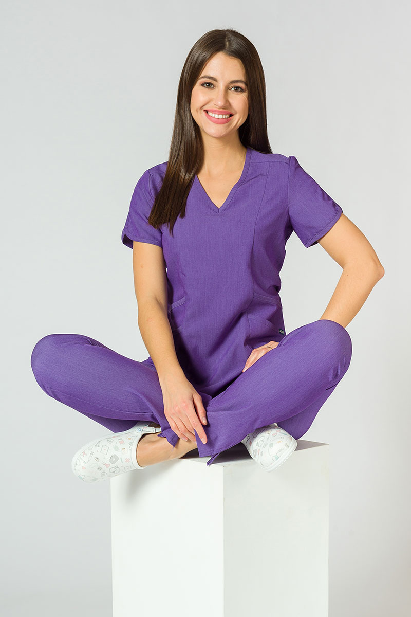 Lekárska súprava Adar Uniforms Yoga fialová (s blúzou Modern - elastic)-3
