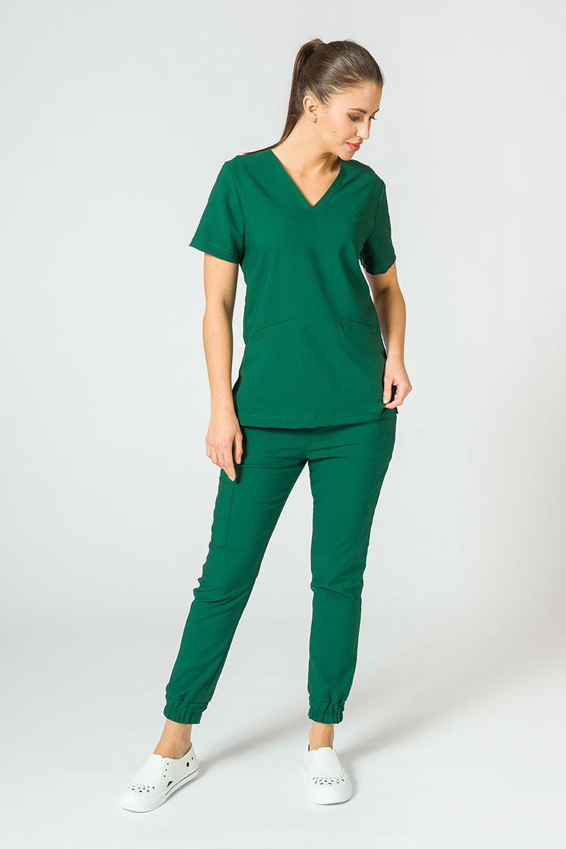 Lekárska blúzka Sunrise Uniforms Premium Joy tmavo zelená-2