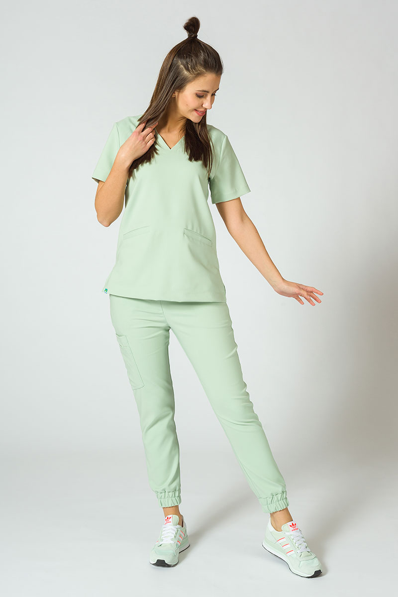 Lekárska blúzka Sunrise Uniforms Premium Joy pistáciová-4