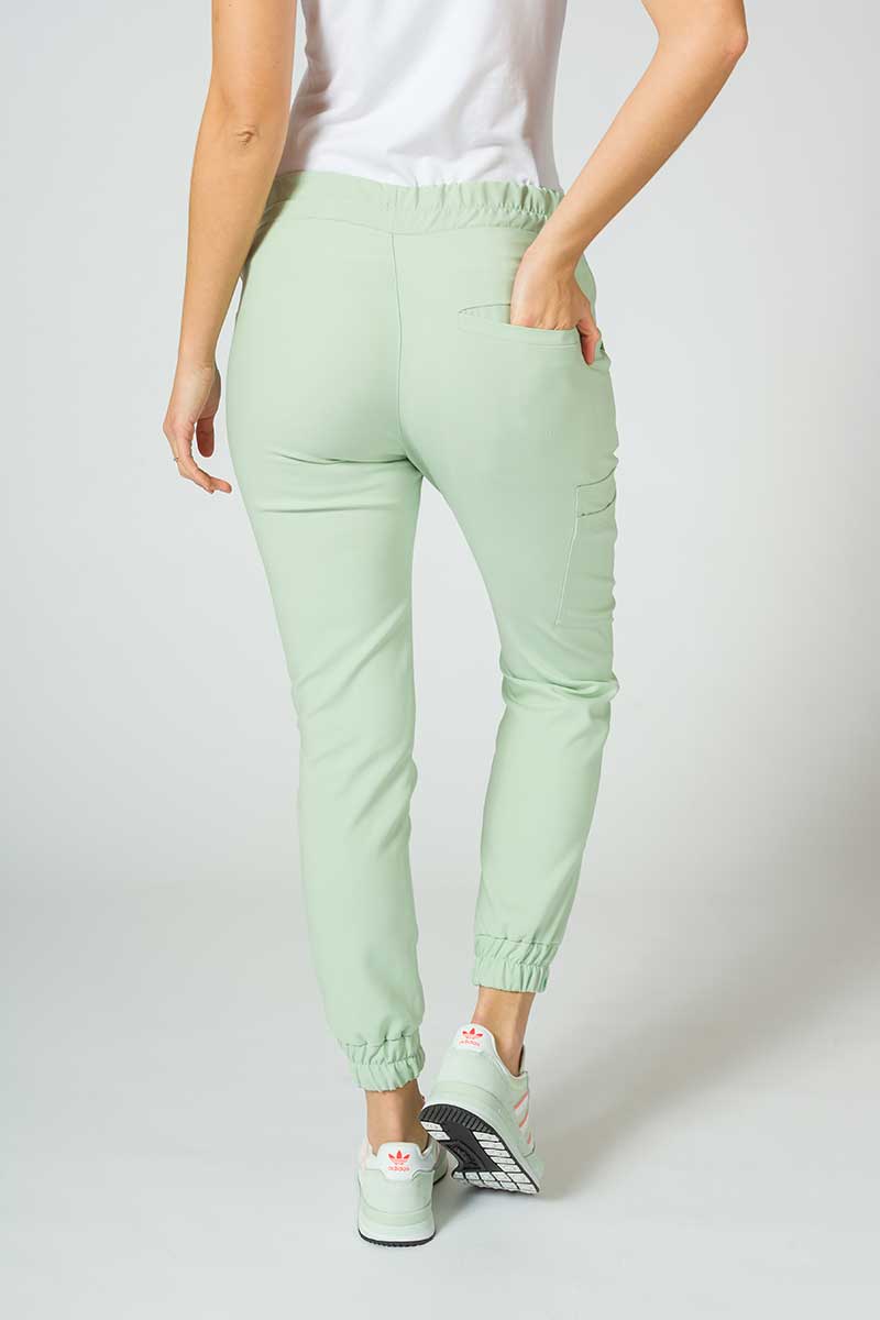Dámske lekárske nohavice Sunrise Uniforms Premium Chill jogger pistáciové-1