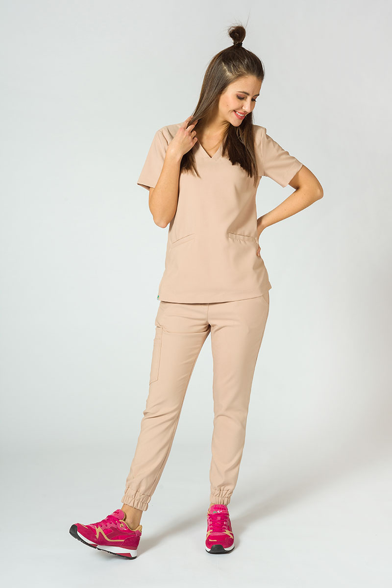 Lekárska blúzka Sunrise Uniforms Premium Joy béžová-1