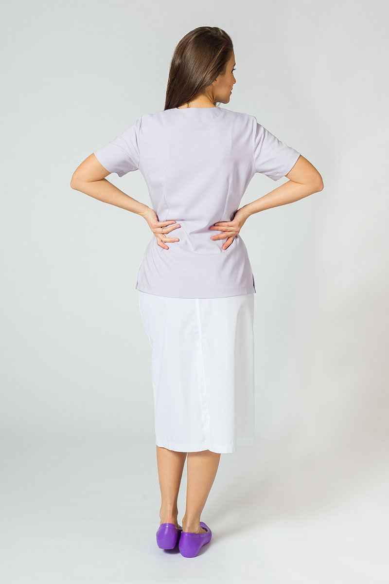Lekárska sukňa s vreckami Adar Uniforms Mid-Calf biela-2
