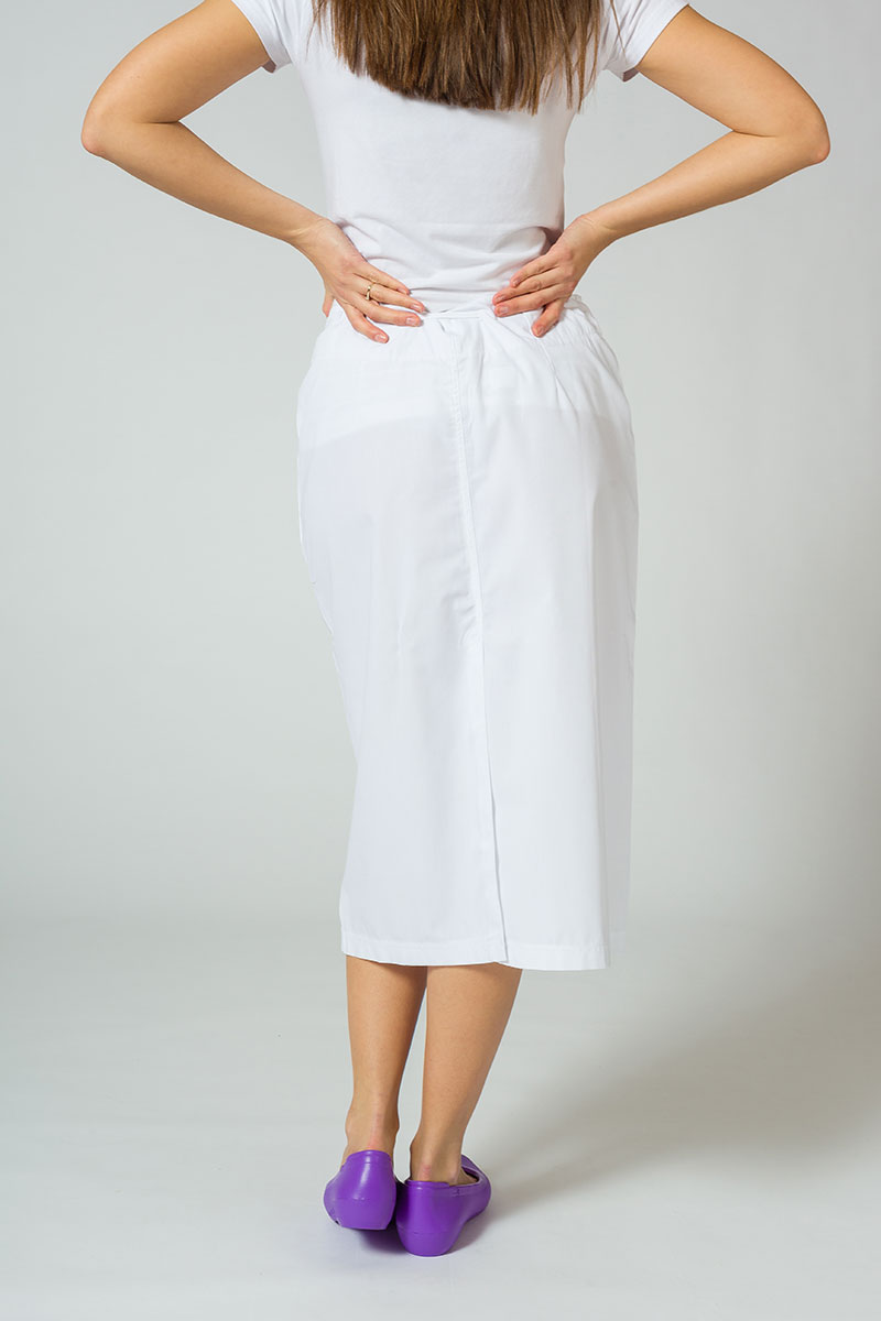 Lekárska sukňa s vreckami Adar Uniforms Mid-Calf biela-4