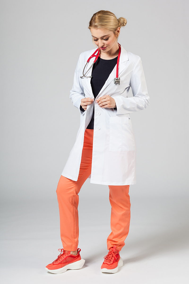 Lekársky plášť Adar Uniforms Tab-Waist biely (elastický)-2