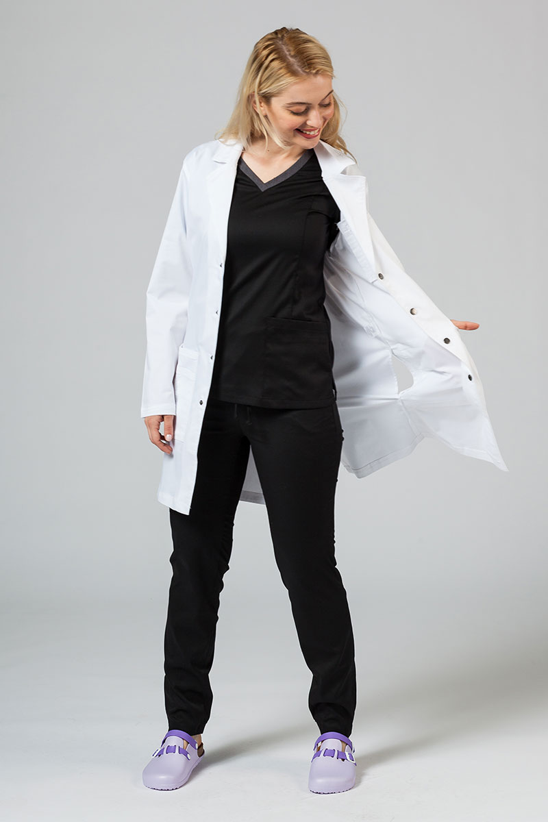 Lekársky plášť Adar Uniforms Snap biely (elastický)-2