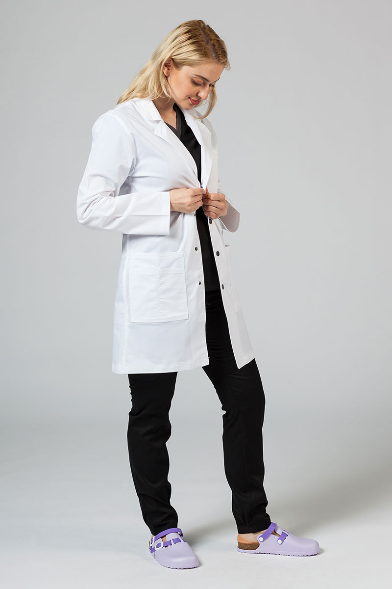 Lekársky plášť Adar Uniforms Snap biely (elastický)-1