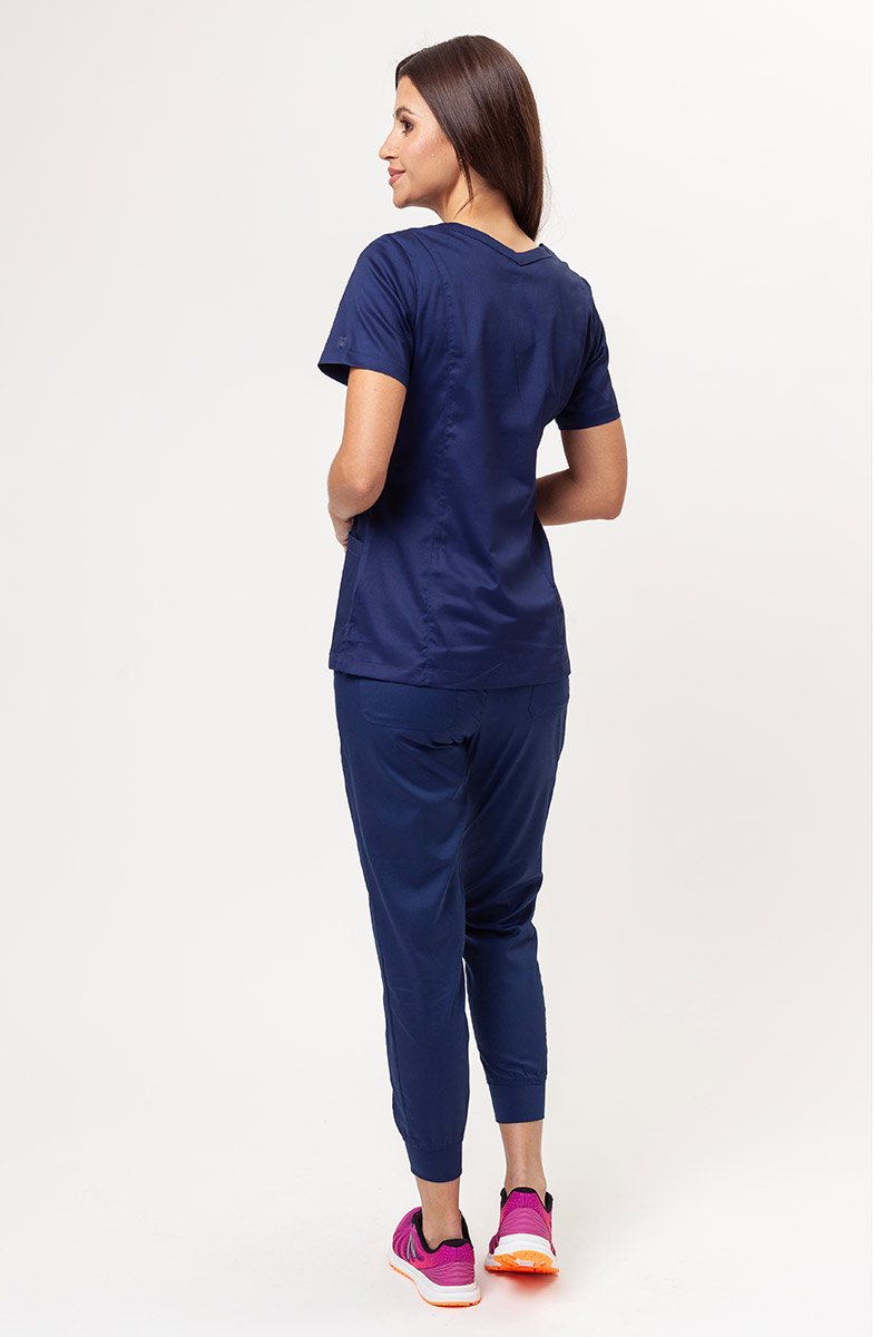 Dámska lekárska blúzka Maevn Matrix Double V-neck námornícky modrá-5