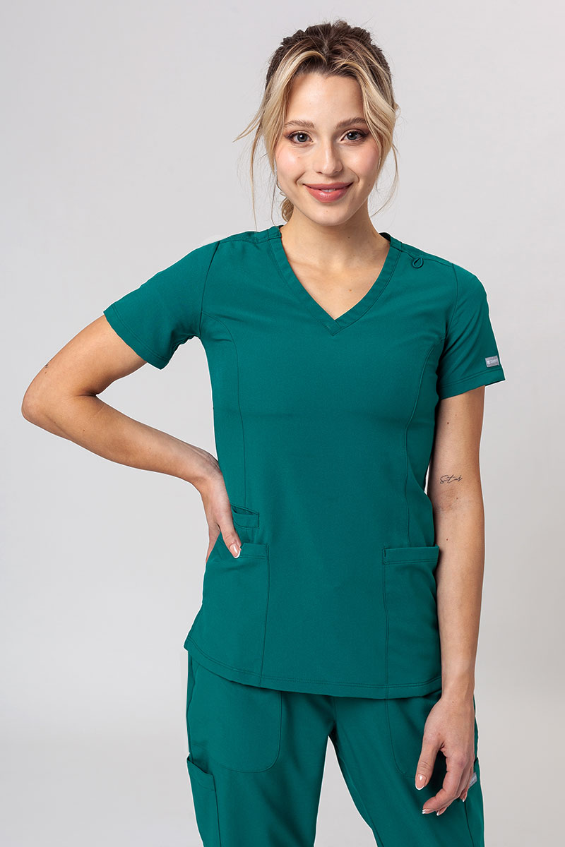 Zdravotnícka súprava Maevn Momentum (blúzka Double V-neck, nohavice 6-pocket) zelená-2