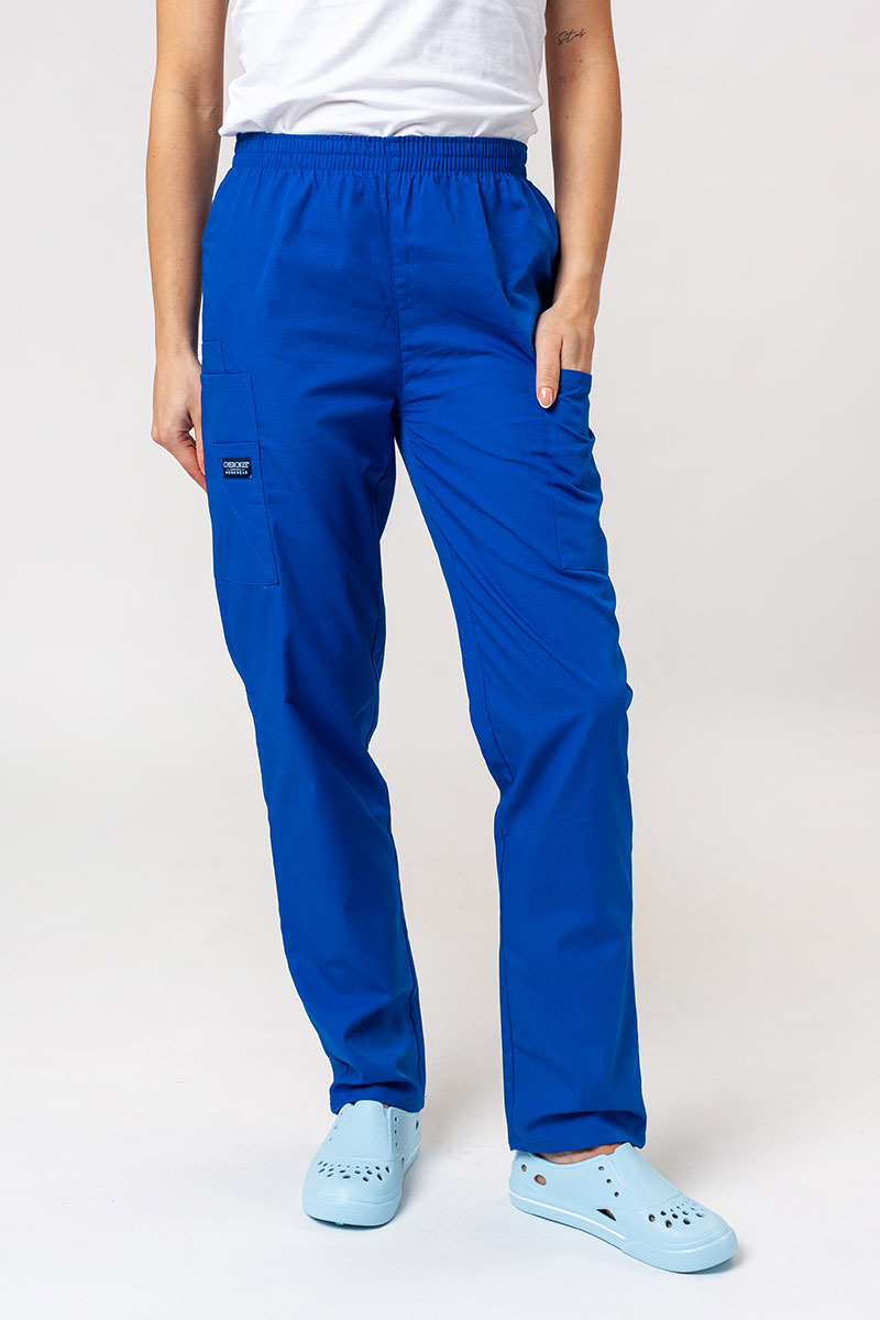 Lekárska dámska súprava Cherokee Originals (blúzka s výstrihom do V, nohavice N.Rise) kráľovská modrá-7