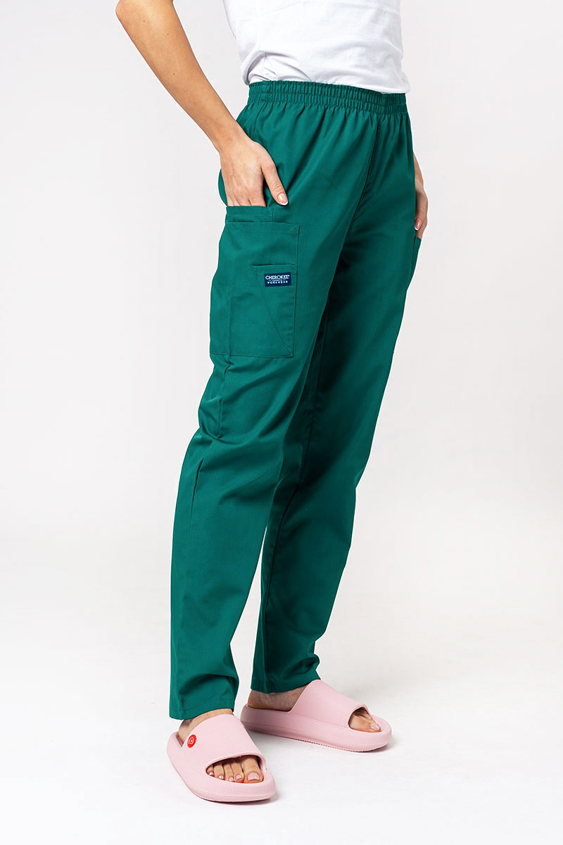 Lekárska dámska súprava Cherokee Originals (blúzka s výstrihom do V, nohavice N.Rise) zelená-7