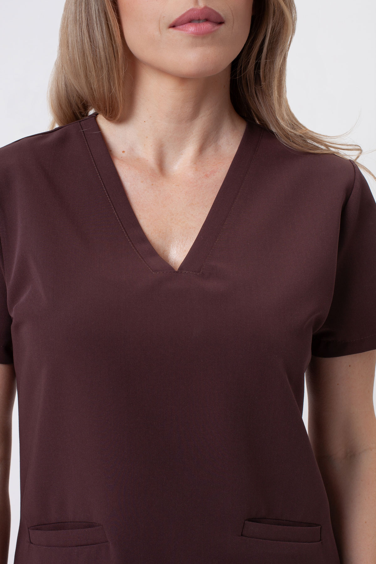 Dámska lekárska blúza Sunrise Uniforms Premium Aura choco-3