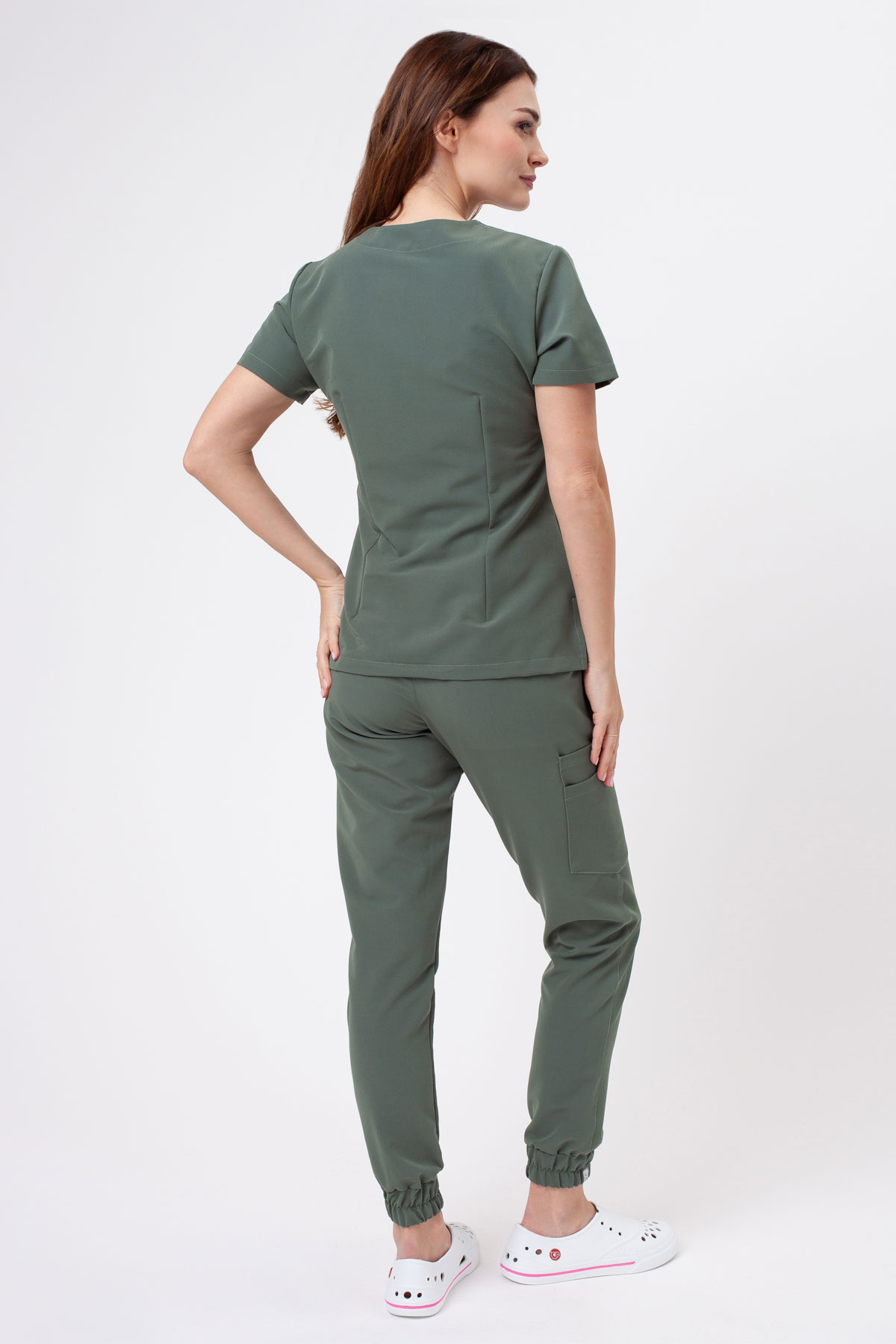 Dámska lekárska blúza Sunrise Uniforms Premium Aura sage green-5