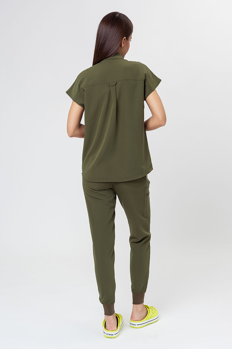 Dámska lekárska blúza Uniforms World 518GTK™ Avant olivková (magnetické klipsy)-7