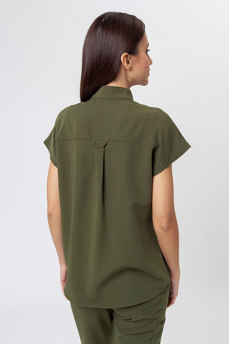 Dámska lekárska blúza Uniforms World 518GTK™ Avant olivková (magnetické klipsy)-1