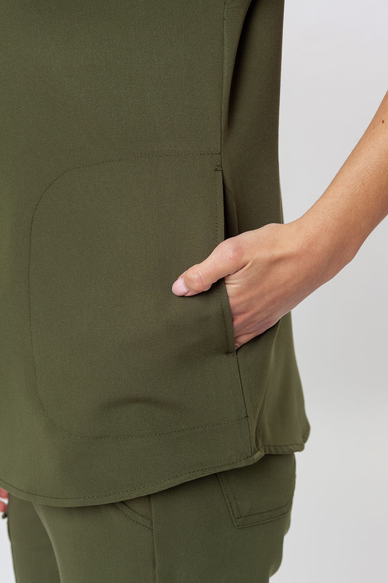 Dámska lekárska blúza Uniforms World 518GTK™ Avant olivková (magnetické klipsy)-4