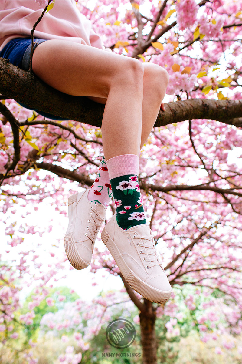 Farebné ponožky Cherry Blossom - Many Mornings-1
