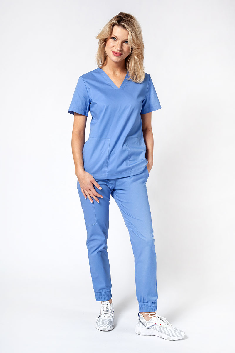 Dámska lekárska blúzka Sunrise Uniforms Active Bloom klasicky modrá-4