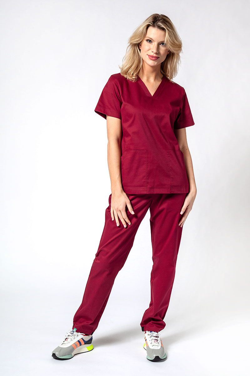 Dámské lekárske nohavice Sunrise Uniforms Active Loose čerešňovo červené-6