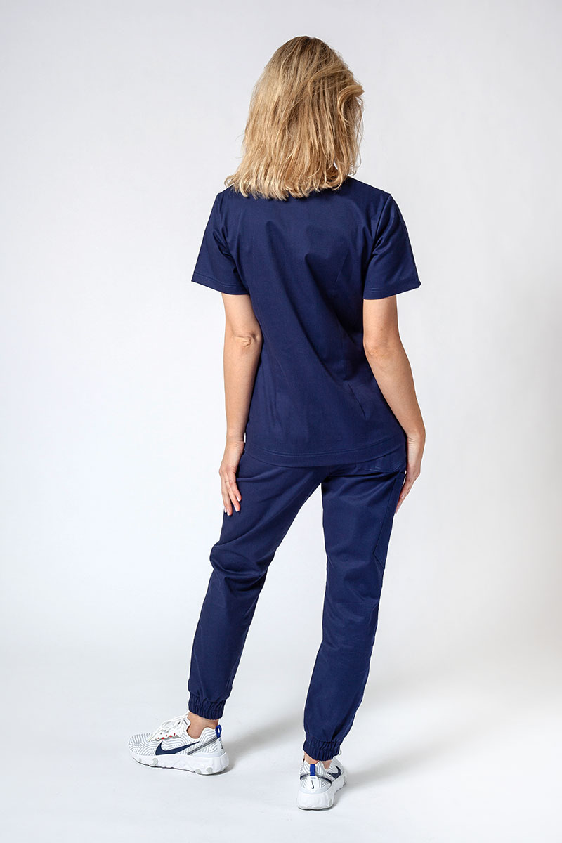 Dámska lekárska blúzka Sunrise Uniforms Active Bloom námornícky modrá-5
