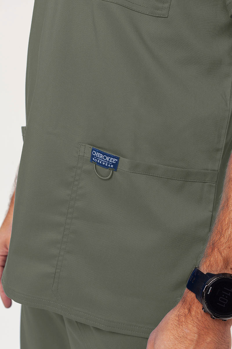 Pánska lekárska blúzka Cherokee Revolution V-neck olivková-4