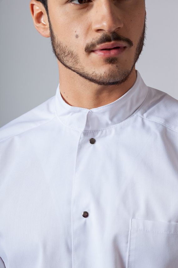Pánska lekárska košile / blúzka se stojatým límečkem biela-3