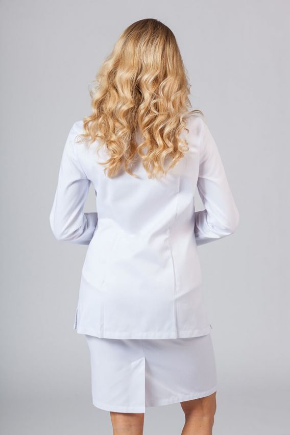 Krátky zdravotnícky plášť s dlhým rukávom (zakryté cvočkami) biela-2