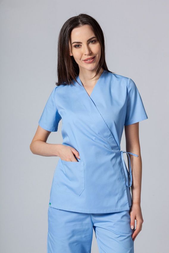 Zástera / blúzka dámska s viazaním Sunrise Uniforms modrá-2