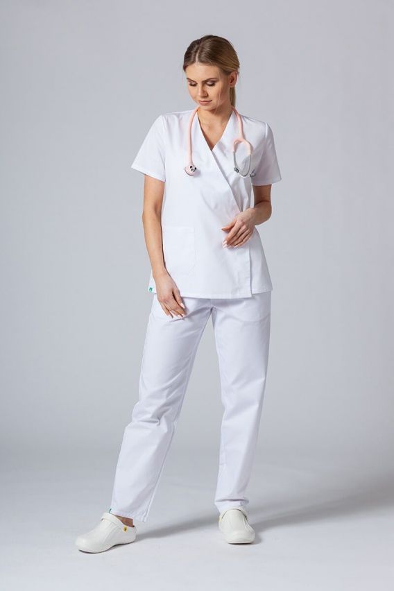 Zástera / blúzka dámska s viazaním Sunrise Uniforms biela-3