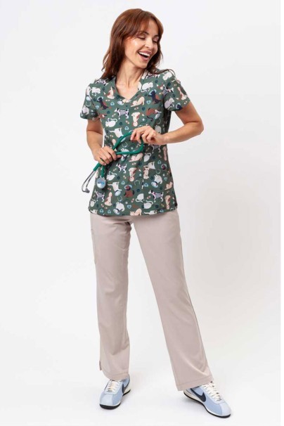 Lekárska blúzka dámska Maevn Prints Cuddly Checkup-2