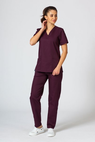 Dámske lekárske nohavice Sunrise Uniforms Basic Regular burgundové-5