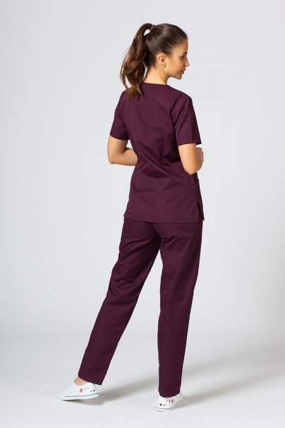 Dámske lekárske nohavice Sunrise Uniforms Basic Regular burgundové-1