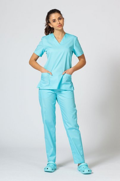 Lekárska dámska blúzka Sunrise Uniforms Basic Light aqua-4